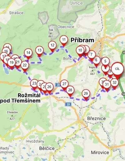 Výlet na Padrťské rybníky na elektrokole – cyklotrasa z půjčovny Milín